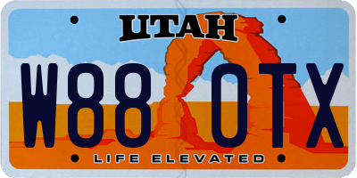 UT license plate W880TX