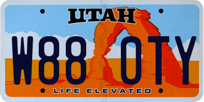 UT license plate W880TY