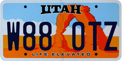 UT license plate W880TZ