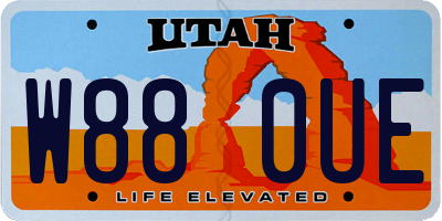 UT license plate W880UE