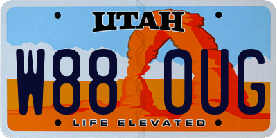 UT license plate W880UG