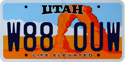 UT license plate W880UW
