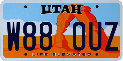 UT license plate W880UZ
