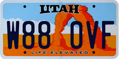 UT license plate W880VF