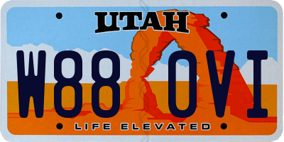UT license plate W880VI