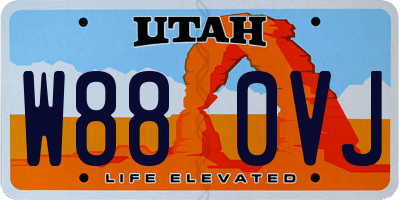 UT license plate W880VJ