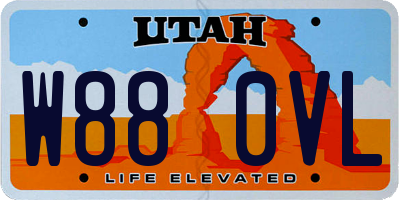 UT license plate W880VL