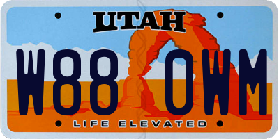 UT license plate W880WM