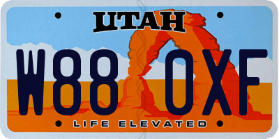 UT license plate W880XF
