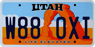 UT license plate W880XI