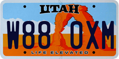 UT license plate W880XM