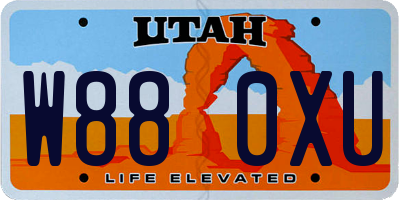 UT license plate W880XU