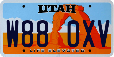 UT license plate W880XV