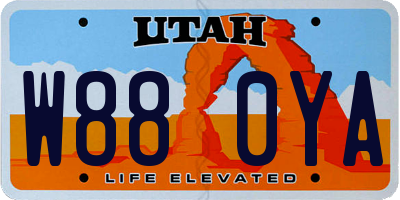 UT license plate W880YA