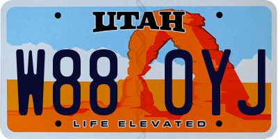 UT license plate W880YJ