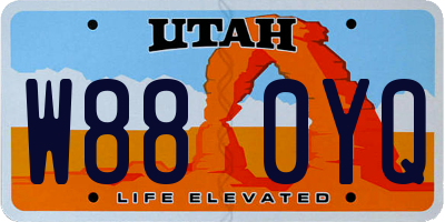 UT license plate W880YQ