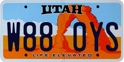 UT license plate W880YS