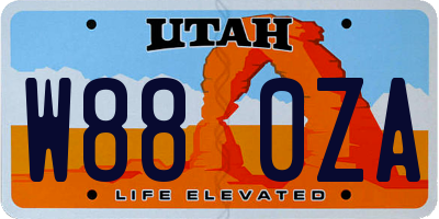 UT license plate W880ZA