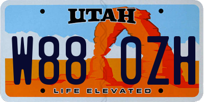 UT license plate W880ZH