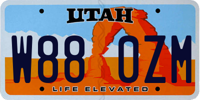 UT license plate W880ZM