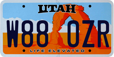 UT license plate W880ZR