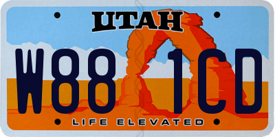 UT license plate W881CD
