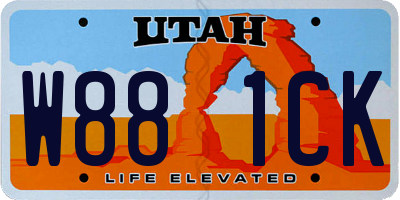 UT license plate W881CK