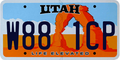 UT license plate W881CP