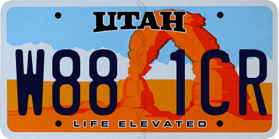 UT license plate W881CR
