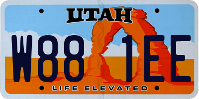 UT license plate W881EE