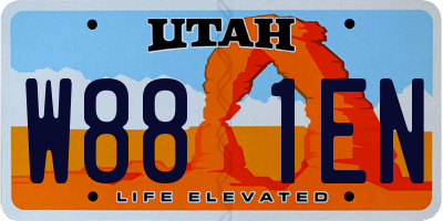 UT license plate W881EN
