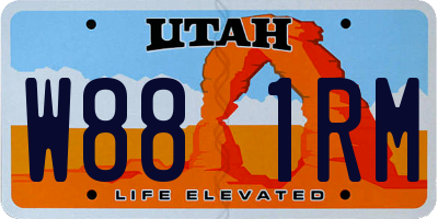 UT license plate W881RM