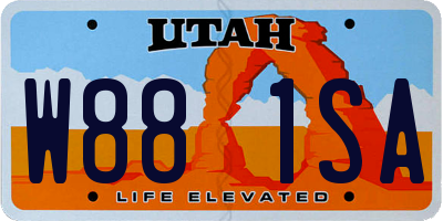 UT license plate W881SA