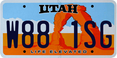UT license plate W881SG