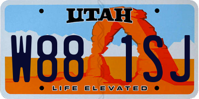 UT license plate W881SJ