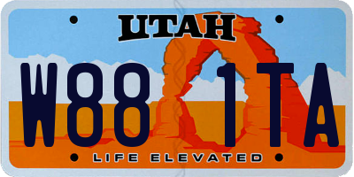 UT license plate W881TA