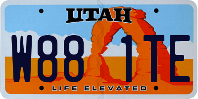 UT license plate W881TE
