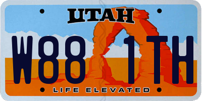 UT license plate W881TH