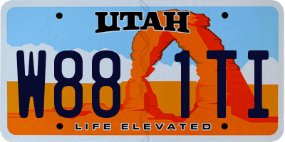 UT license plate W881TI