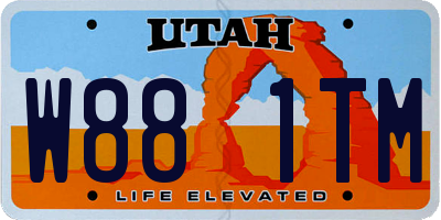 UT license plate W881TM