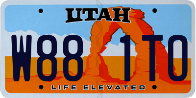 UT license plate W881TO