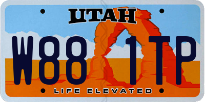 UT license plate W881TP