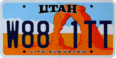 UT license plate W881TT