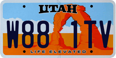 UT license plate W881TV