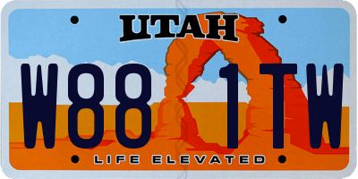 UT license plate W881TW