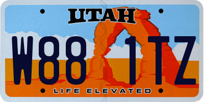 UT license plate W881TZ