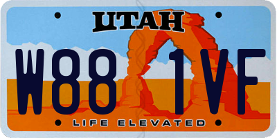 UT license plate W881VF