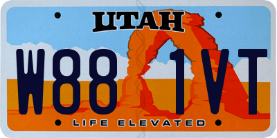 UT license plate W881VT
