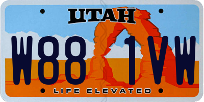 UT license plate W881VW