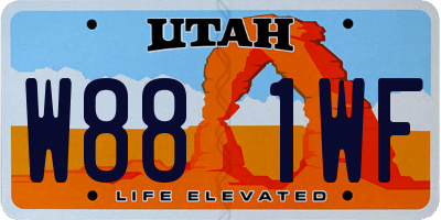 UT license plate W881WF